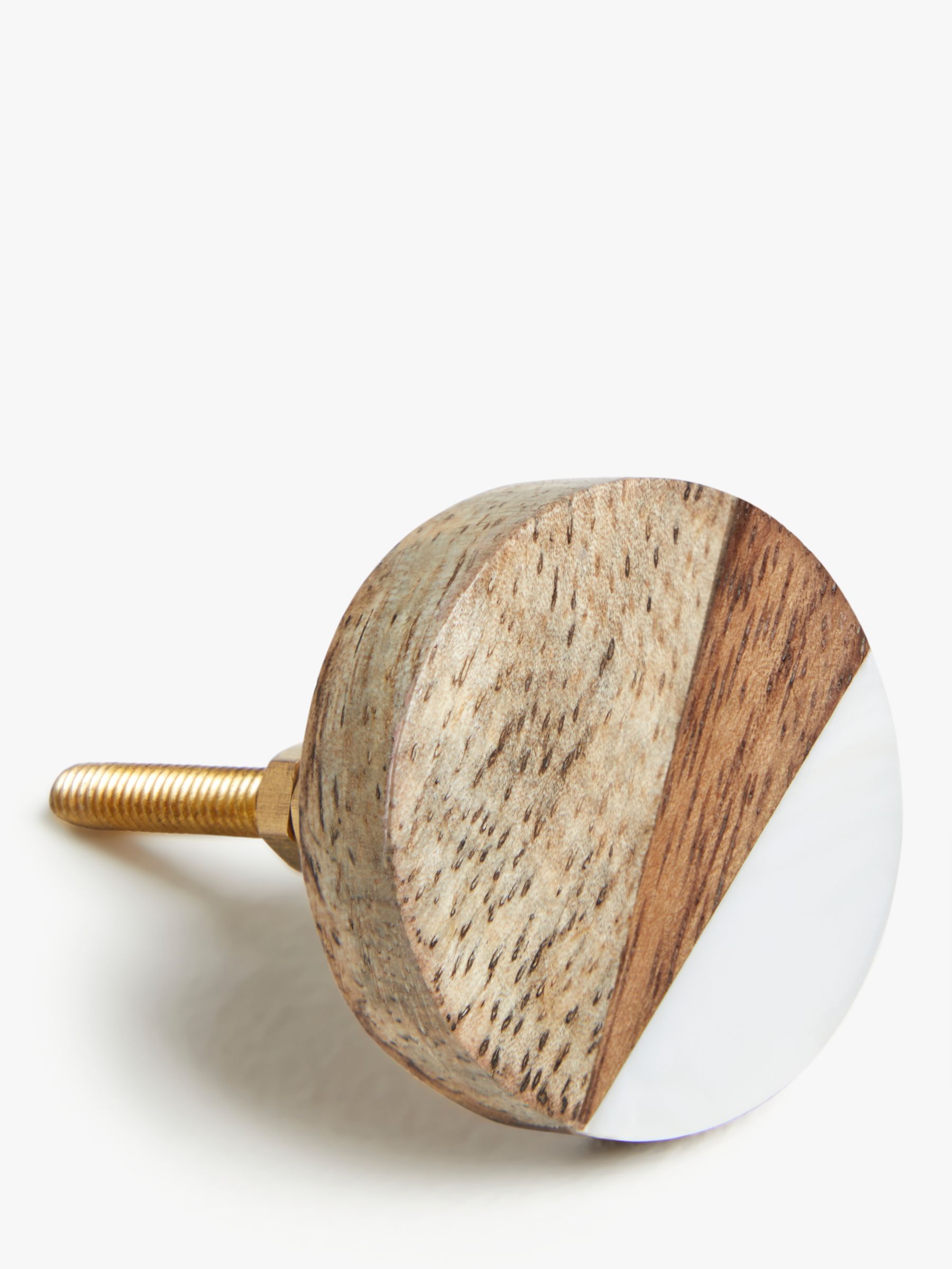 John Lewis Partners Round Wood Cupboard Knob Natural