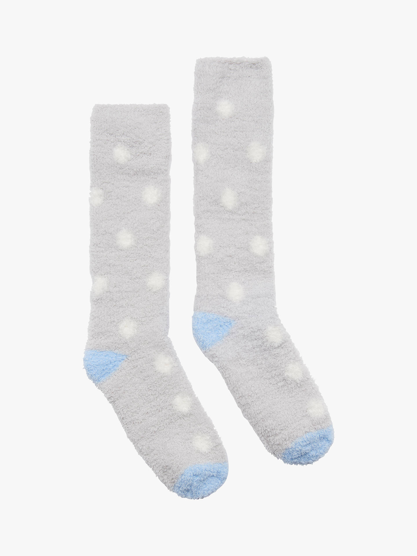 Buy Joules Fabulously Fluffy Spotted Fleece Socks, Grey Online at johnlewis.com