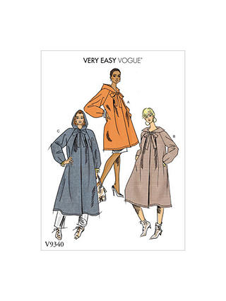 Vogue Women's Very Easy Coats Sewing Pattern, 9340, Y