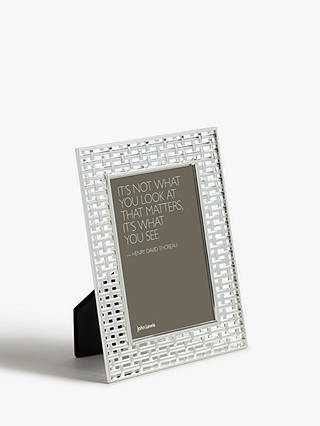 John Lewis & Partners Georgina Basket Weave Photo Frame, 4 x 6" (10 x 15cm), Silver Plated