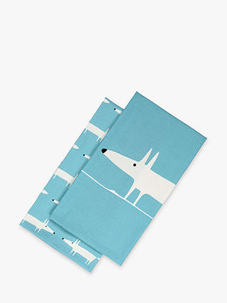 Scion Mr Fox Tea Towels, Pack of 2, Teal
