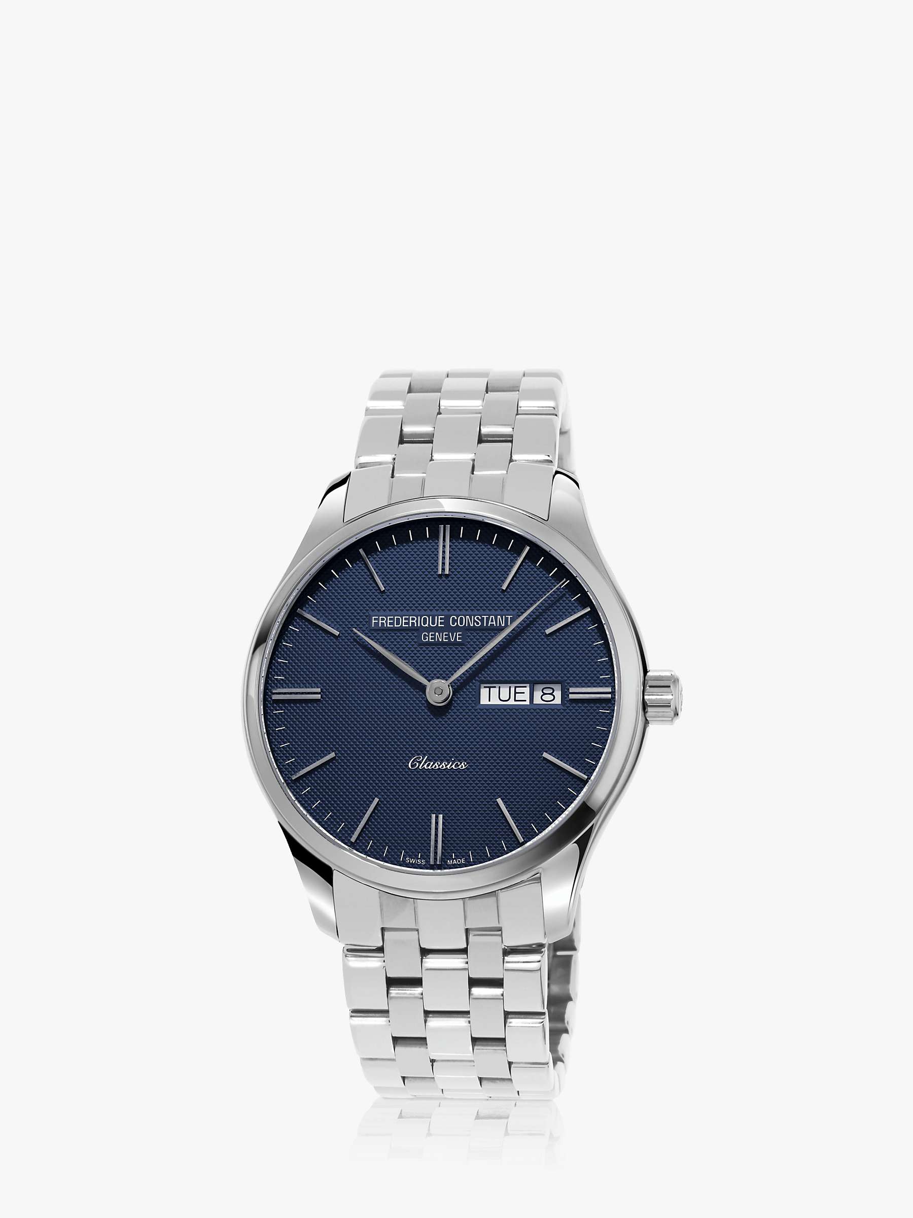 Frederique Constant FC-225NT5B6B Men's Bracelet Strap Watch, Silver/Blue