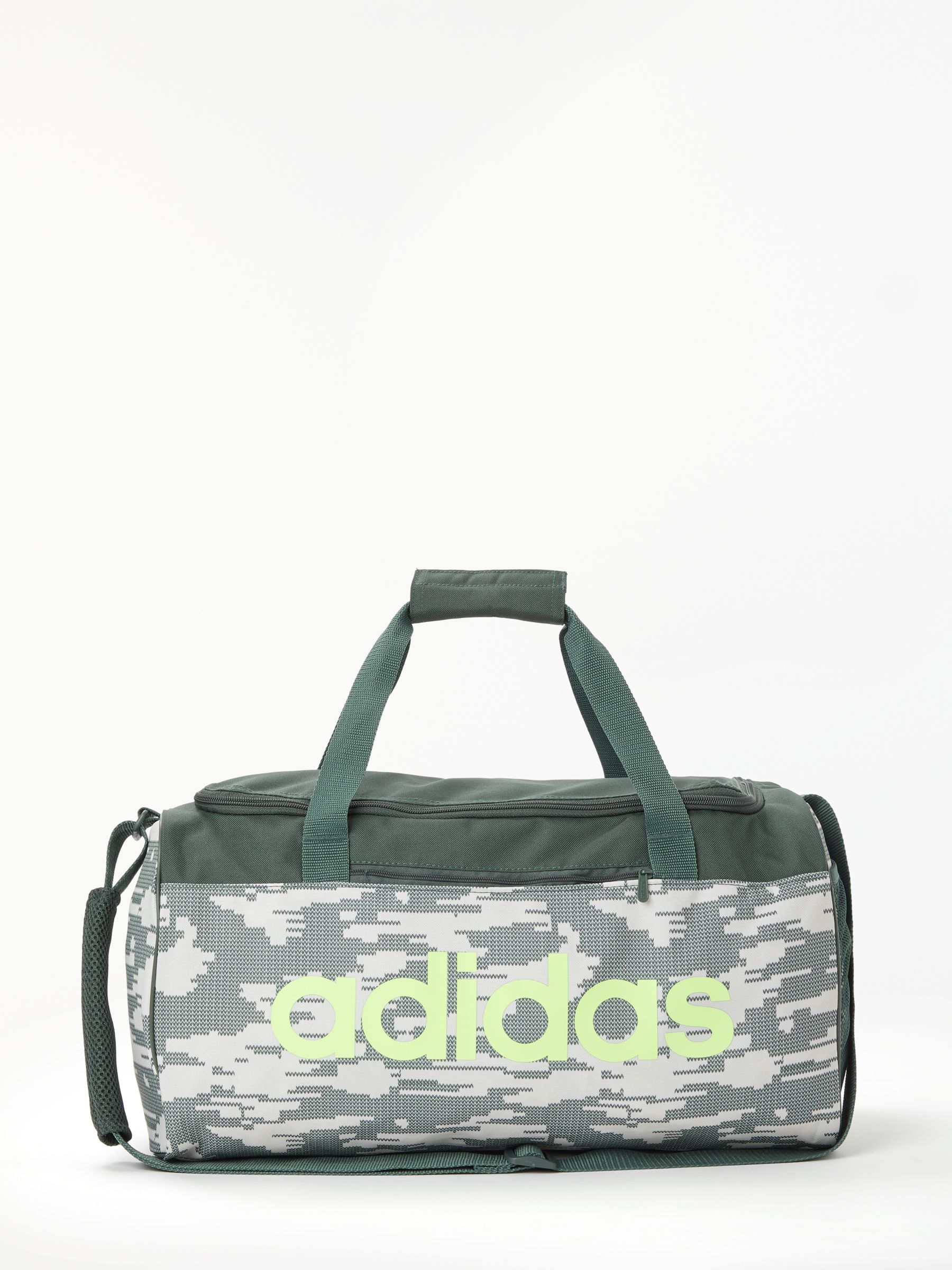 adidas Linear Core Graphic Duffel Bag, Small, Raw White/Legend Ivy