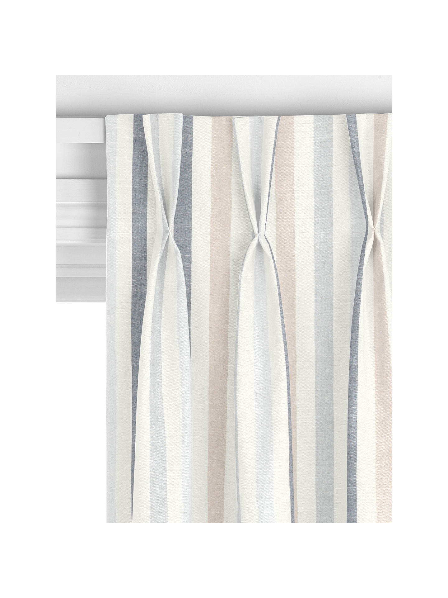John Lewis Penzance Stripe Made to Measure Curtains, Wisteria
