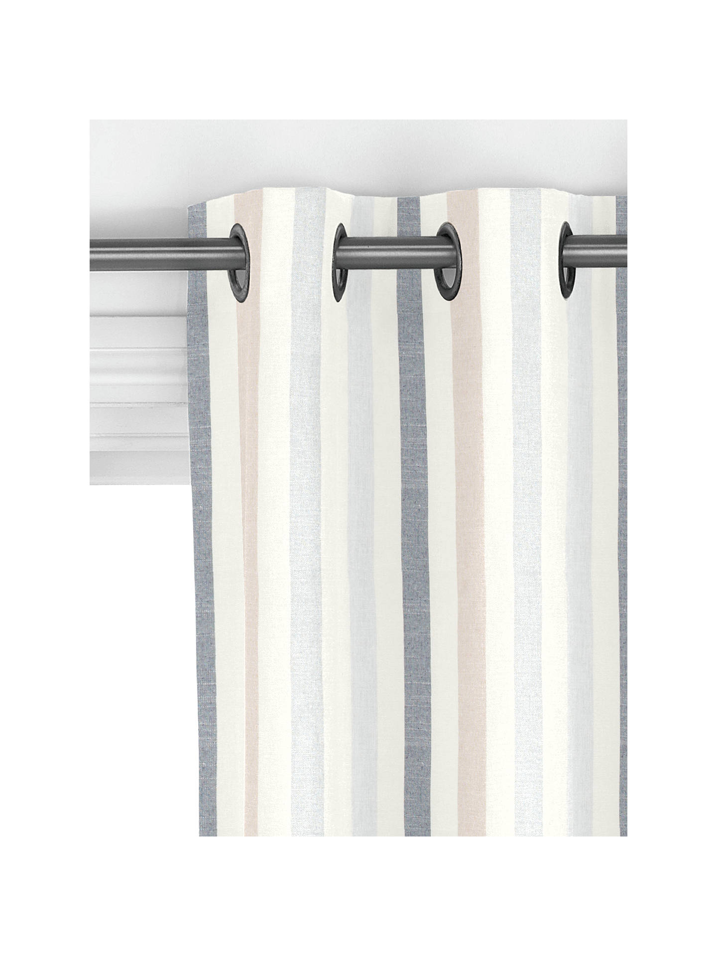 John Lewis Penzance Stripe Made to Measure Curtains, Wisteria