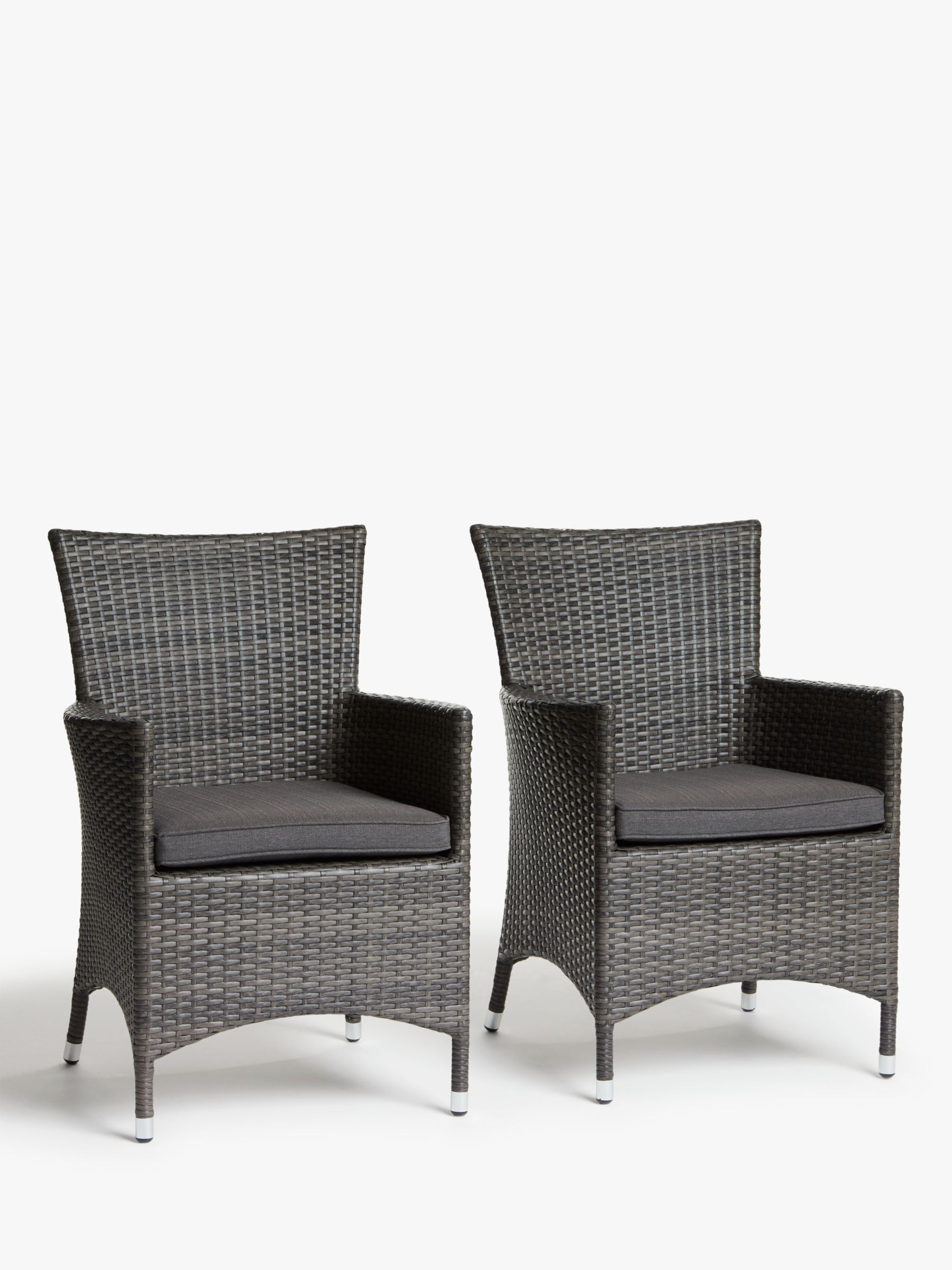 John Lewis & Partners Alora Garden Dining Chairs, Set of 2, Brown/Grey