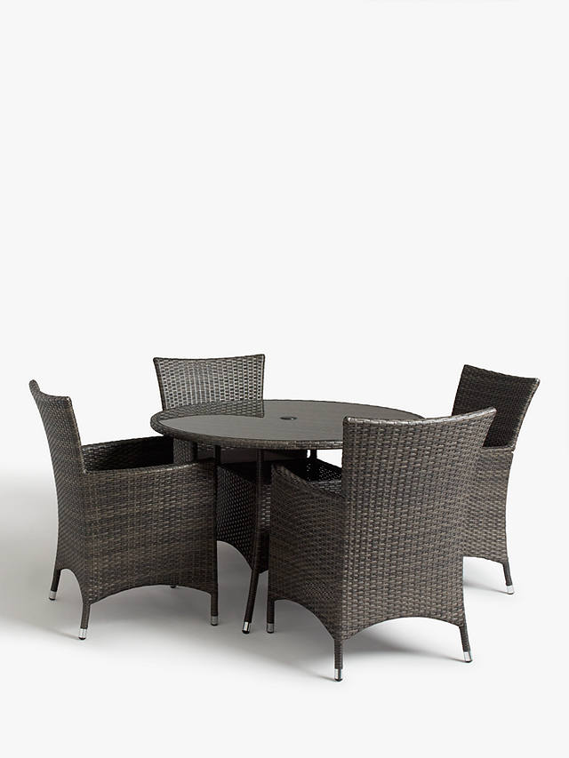 John Lewis Partners Alora 4 Seater, 4 Seater Rattan Garden Furniture Set Grey Black Or Brown