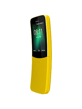 Nokia 8110 Feature Phone, KaiOS, 2.45”, 4G LTE, SIM Free, 4GB, Yellow