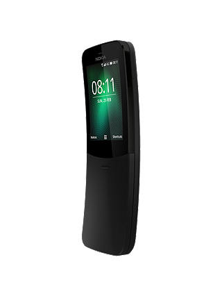 Nokia 8110 Feature Phone, KaiOS, 2.45”, 4G LTE, SIM Free, 4GB, Black