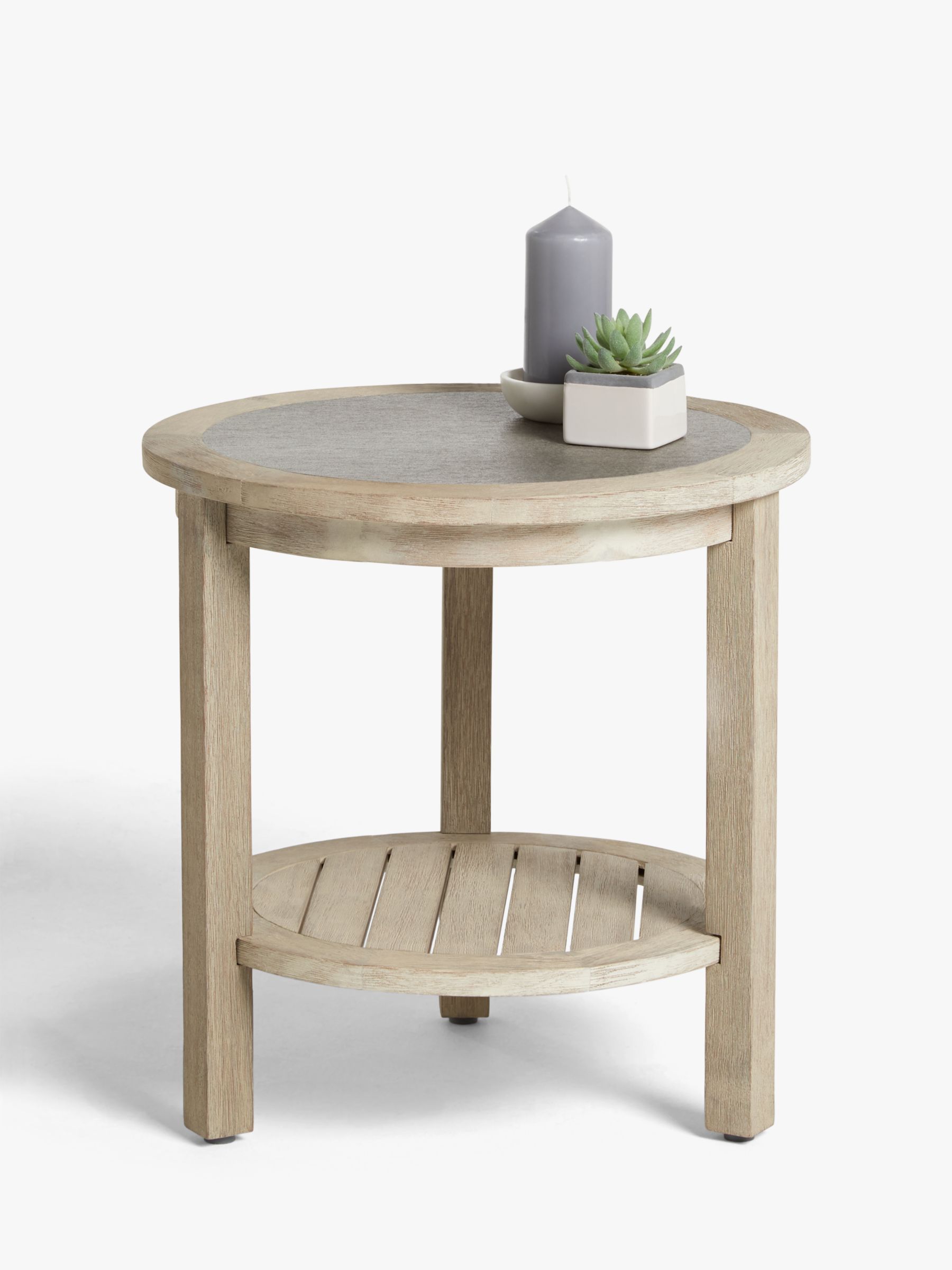 John Lewis & Partners St Ives Round Garden Side Table, FSC-Certified (Eucalyptus Wood), Natural 