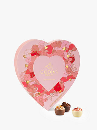 Godiva Heart Box Chocolates, 12 Pieces, 155g