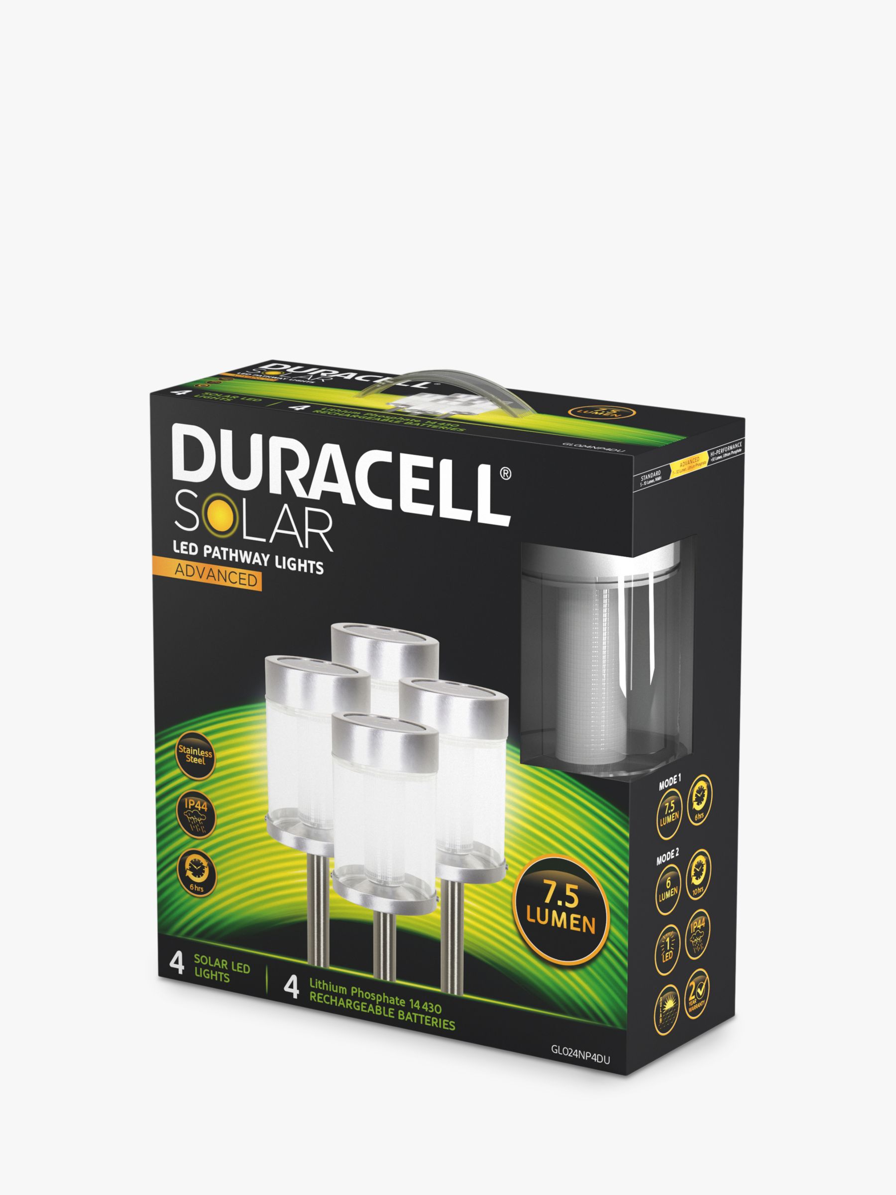 Duracell Solar Led Outdoor Stake Lights Set Of 4 At John Lewis