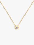 Melissa Odabash Round Crystal Pendant Necklace, Gold