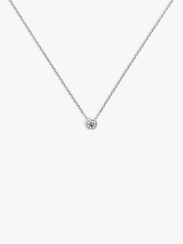 Melissa Odabash Round Crystal Pendant Necklace, Silver
