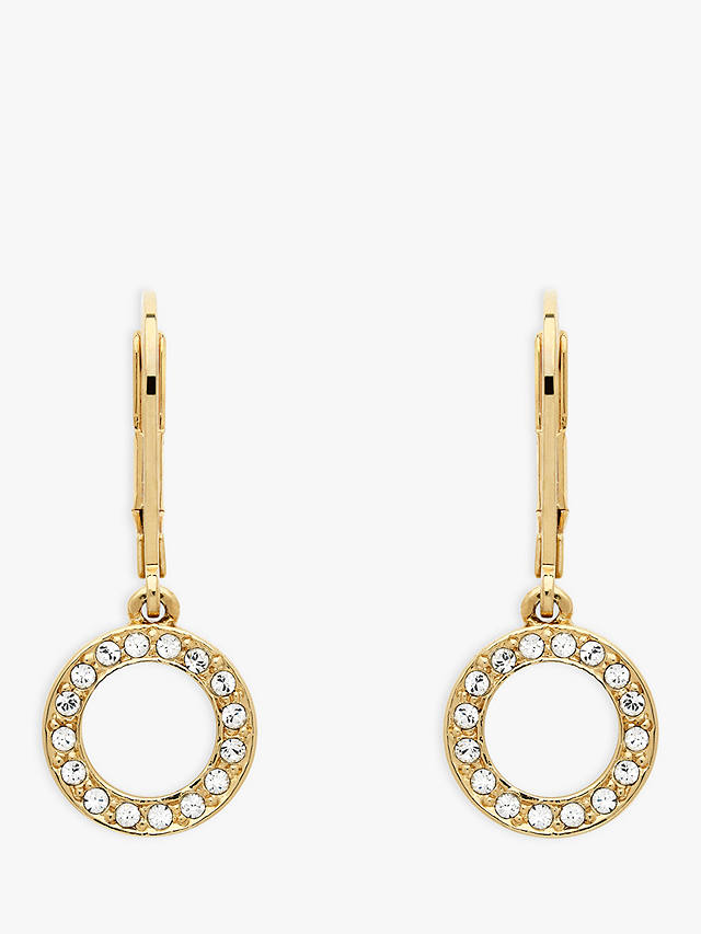 Melissa Odabash Crystal Circle Drop Earrings, Gold
