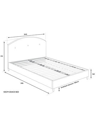 John Lewis Partners Grace Upholstered, Double Size Bed Frame Dimensions
