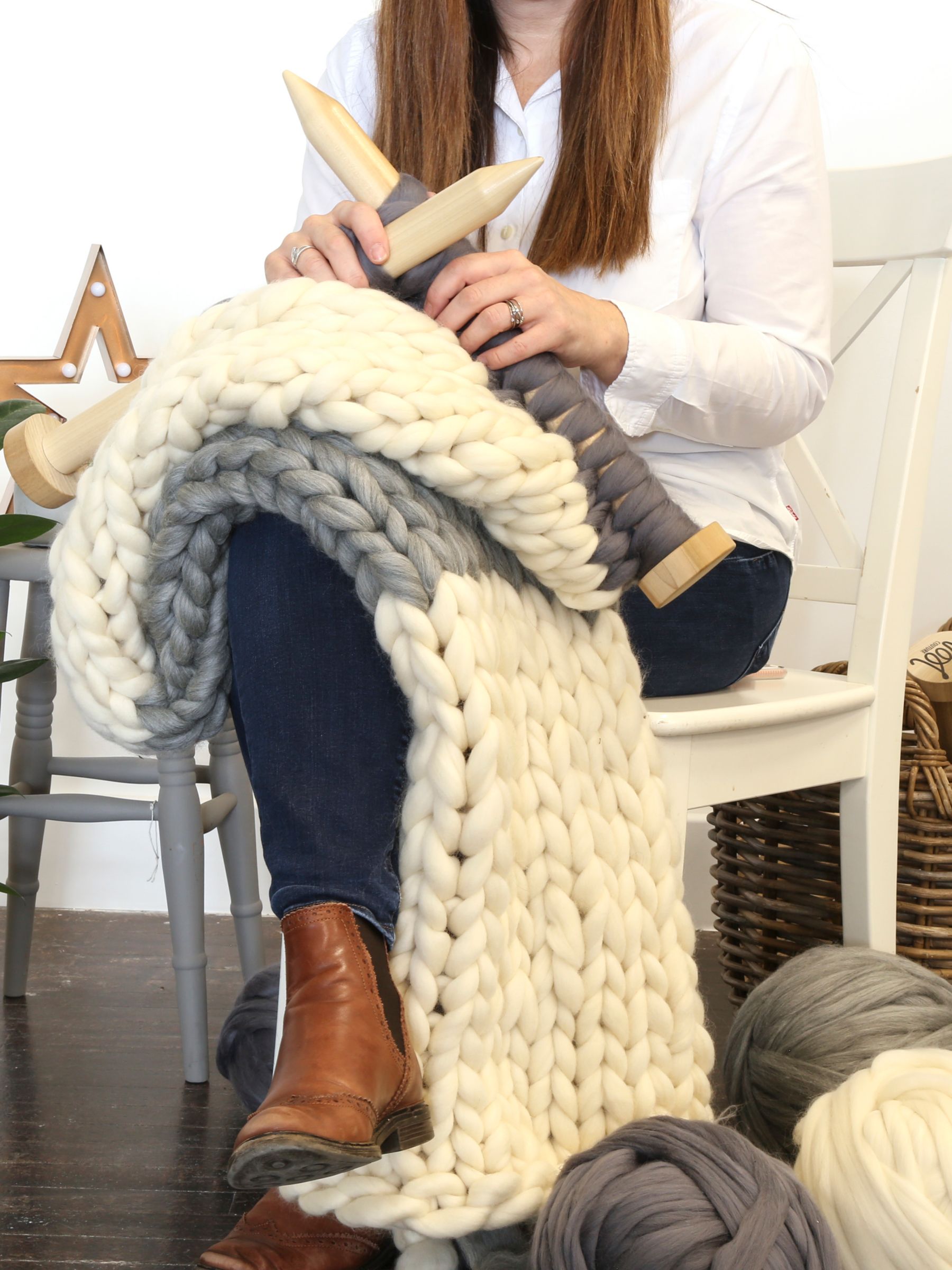 Wool Couture Giant Knitted Blanket Craft Kit At John Lewis Partners
