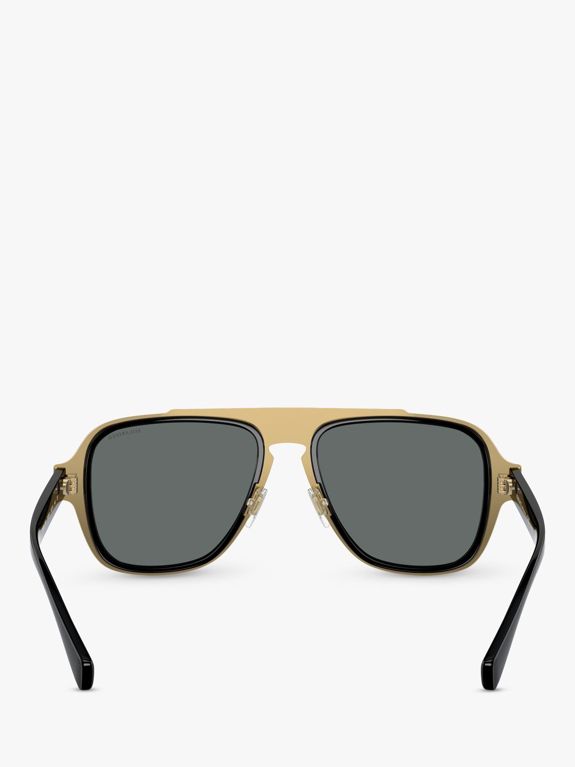 Buy Versace VE2199 Men's Polarised Geometric Sunglasses, Black/Grey Online at johnlewis.com