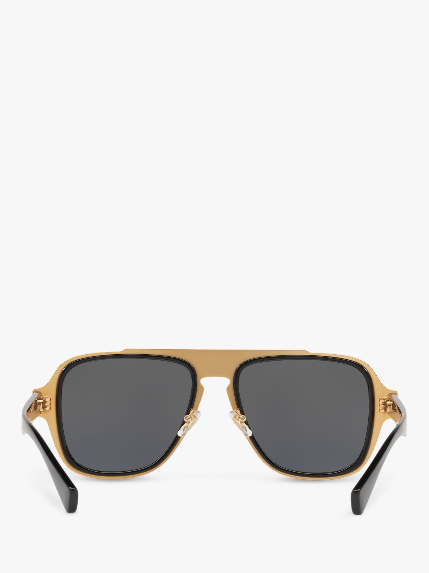 Versace VE2199 Men's Polarised Geometric Sunglasses, Black/Grey at John ...