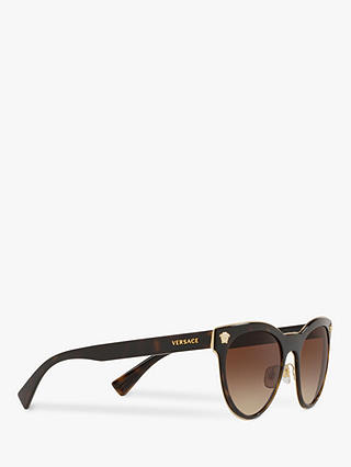 Versace VE2198 Women's Oval Sunglasses, Tortoise/Brown Gradient