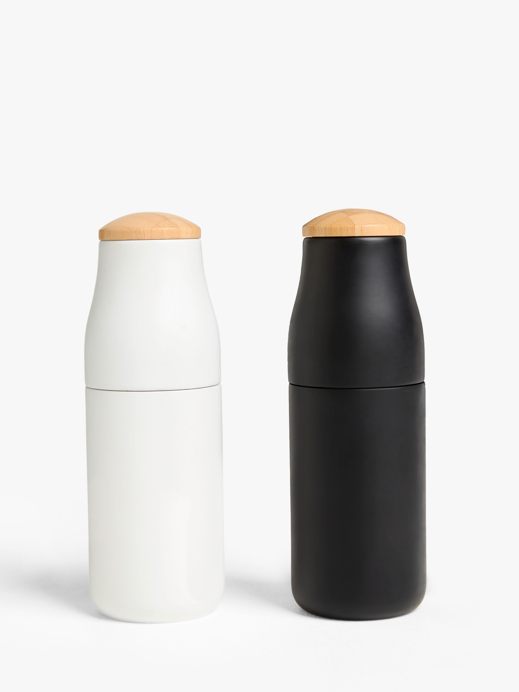 black and white salt and pepper mills