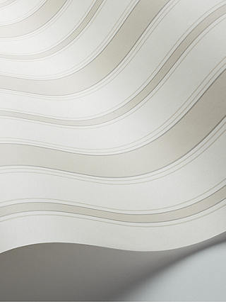 Cole & Son Cambridge Stripe Wallpaper, 110/8040, Stone/White