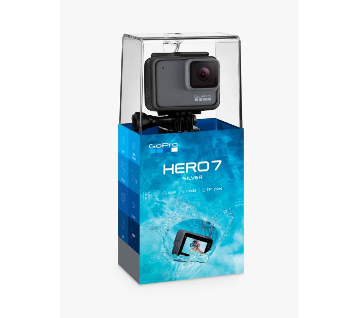 GoPro HERO7 Silver Camcorder, 4K Ultra HD, 30 FPS, 10MP, Wi-Fi 