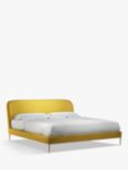 John Lewis Show-Wood Upholstered Bed Frame, Super King Size, Brushed Tweed Mustard