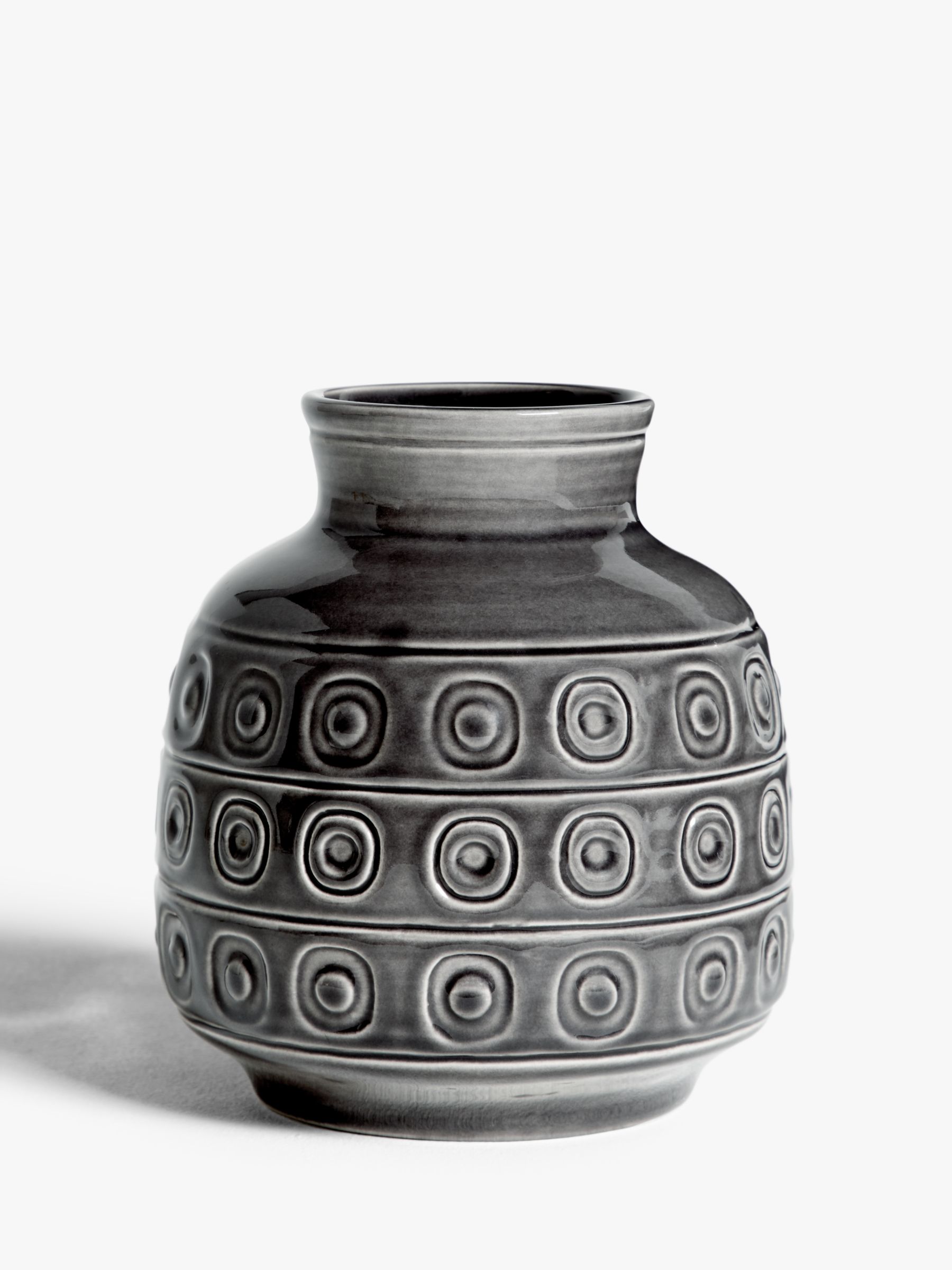 John Lewis & Partners Copenhagen Vase, Grey, H15cm