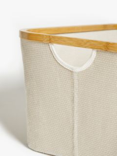 John Lewis Bamboo Rim Rectangular Storage Basket, Small