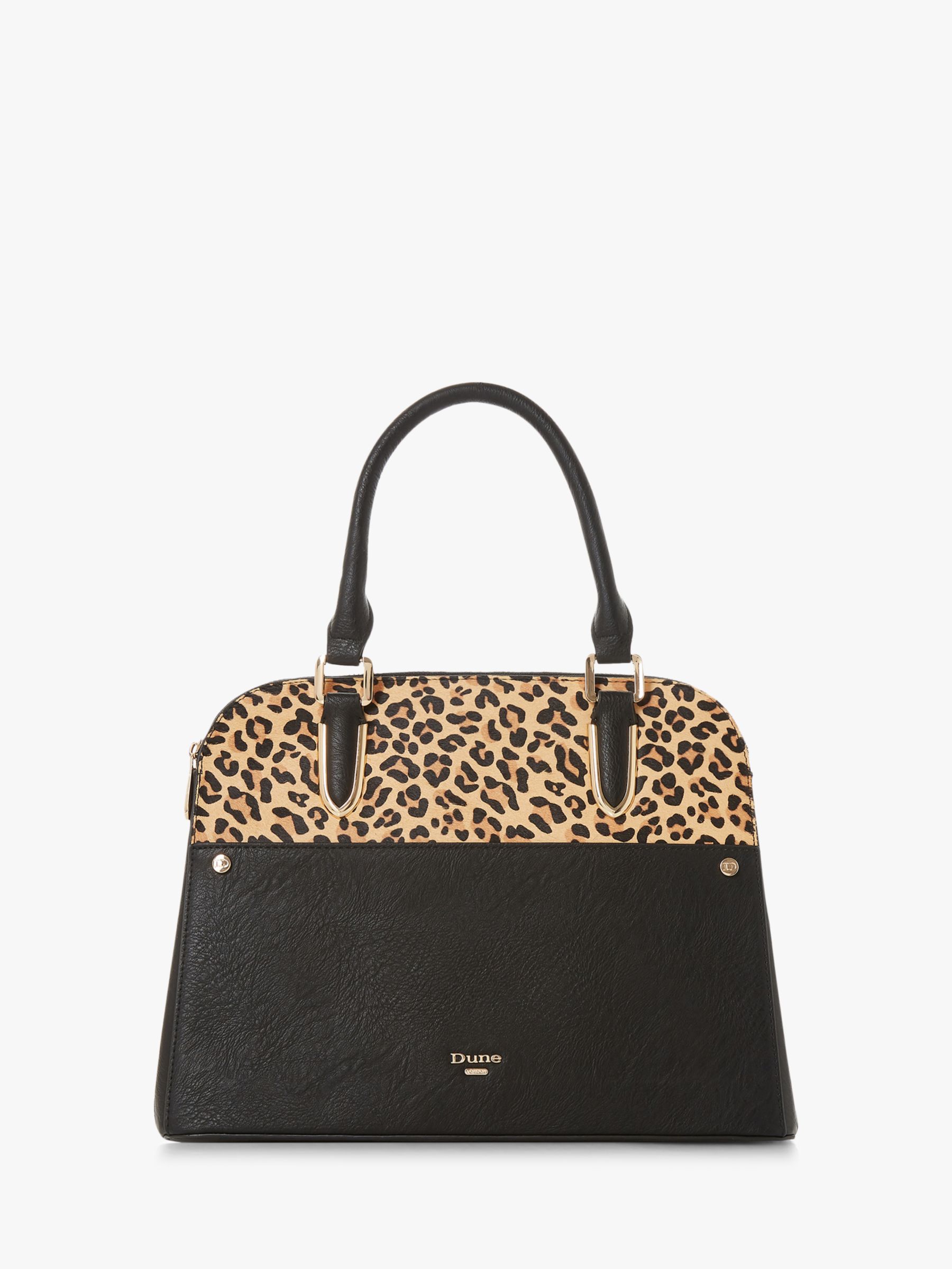 dune black and leopard print bag