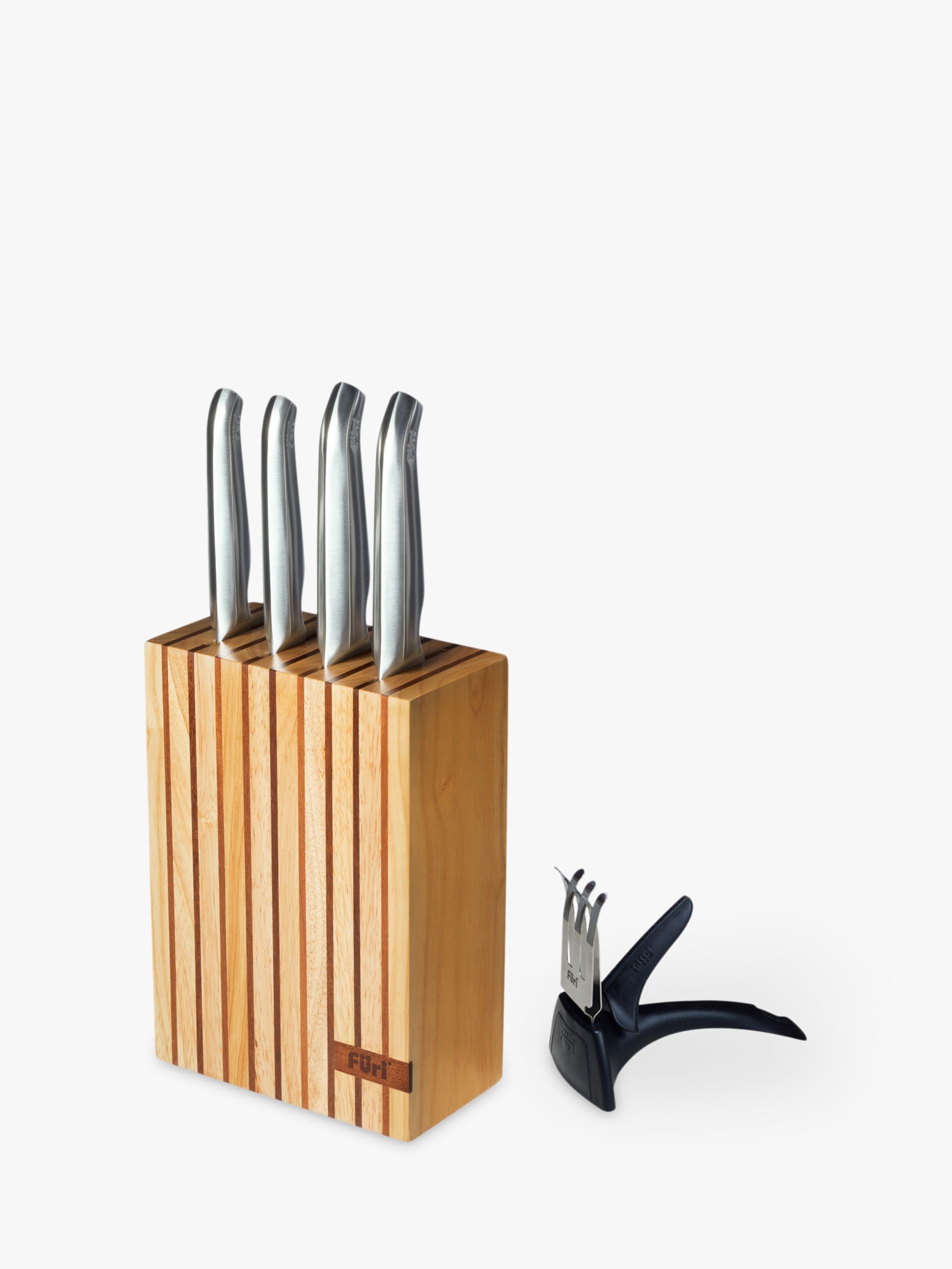 Embankment tilbehør buket Furi Pro Kitchen Knives and Wood Knife Block with Sharpener, 6 Piece