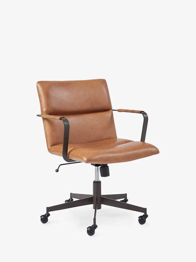 west elm Cooper MidCentury Leather Office Chair, Tan