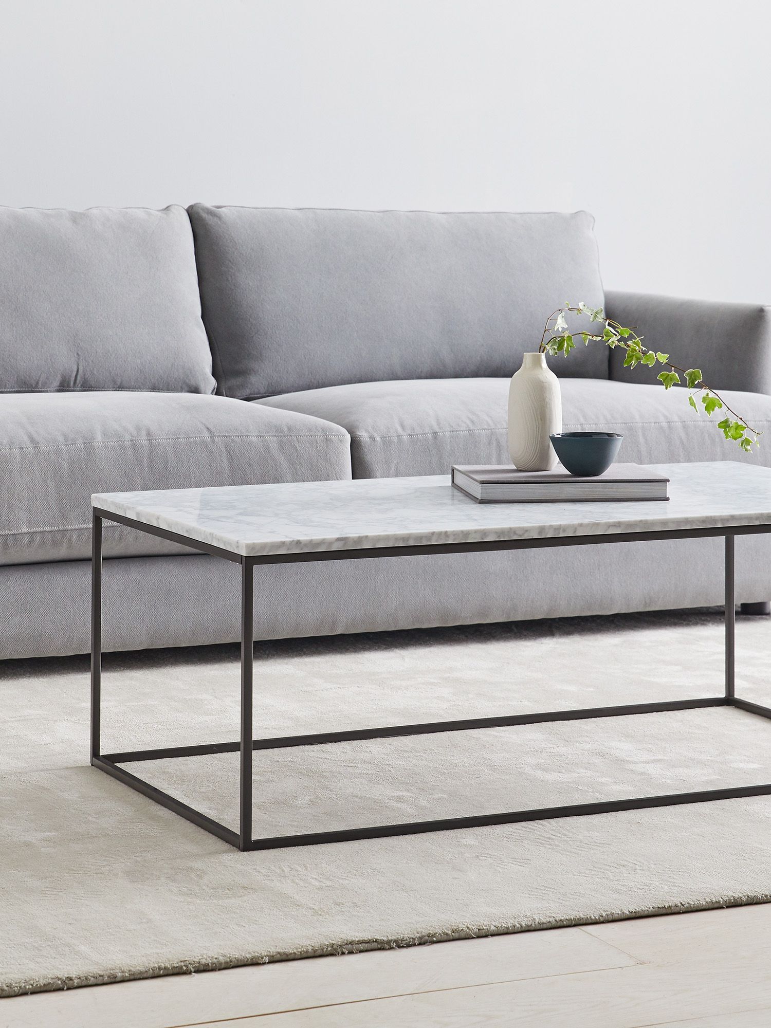 West Elm Streamline Coffee Table Marble At John Lewis Partners   237726666alt1