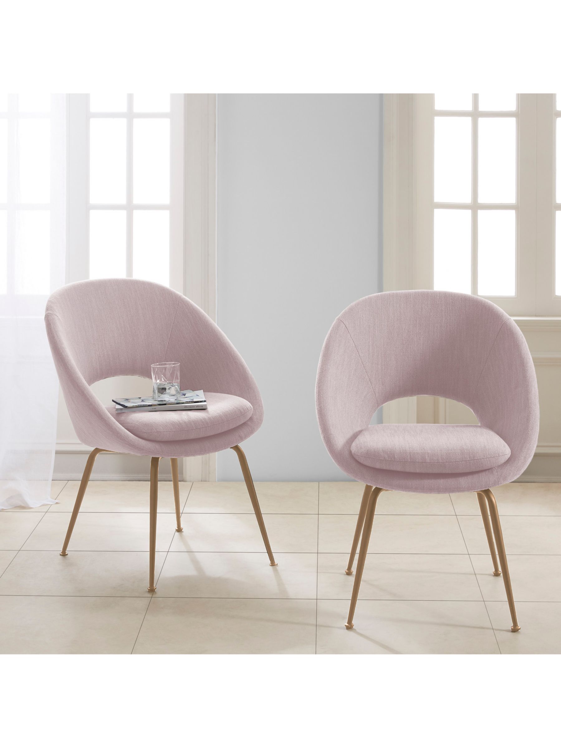 west elm Orb Dining Chair, Dusty Blush at John Lewis & Partners