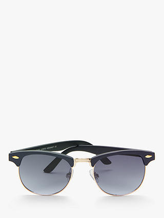 John Lewis & Partners Unisex Browline Sunglasses, Matte Navy/Blue Gradient