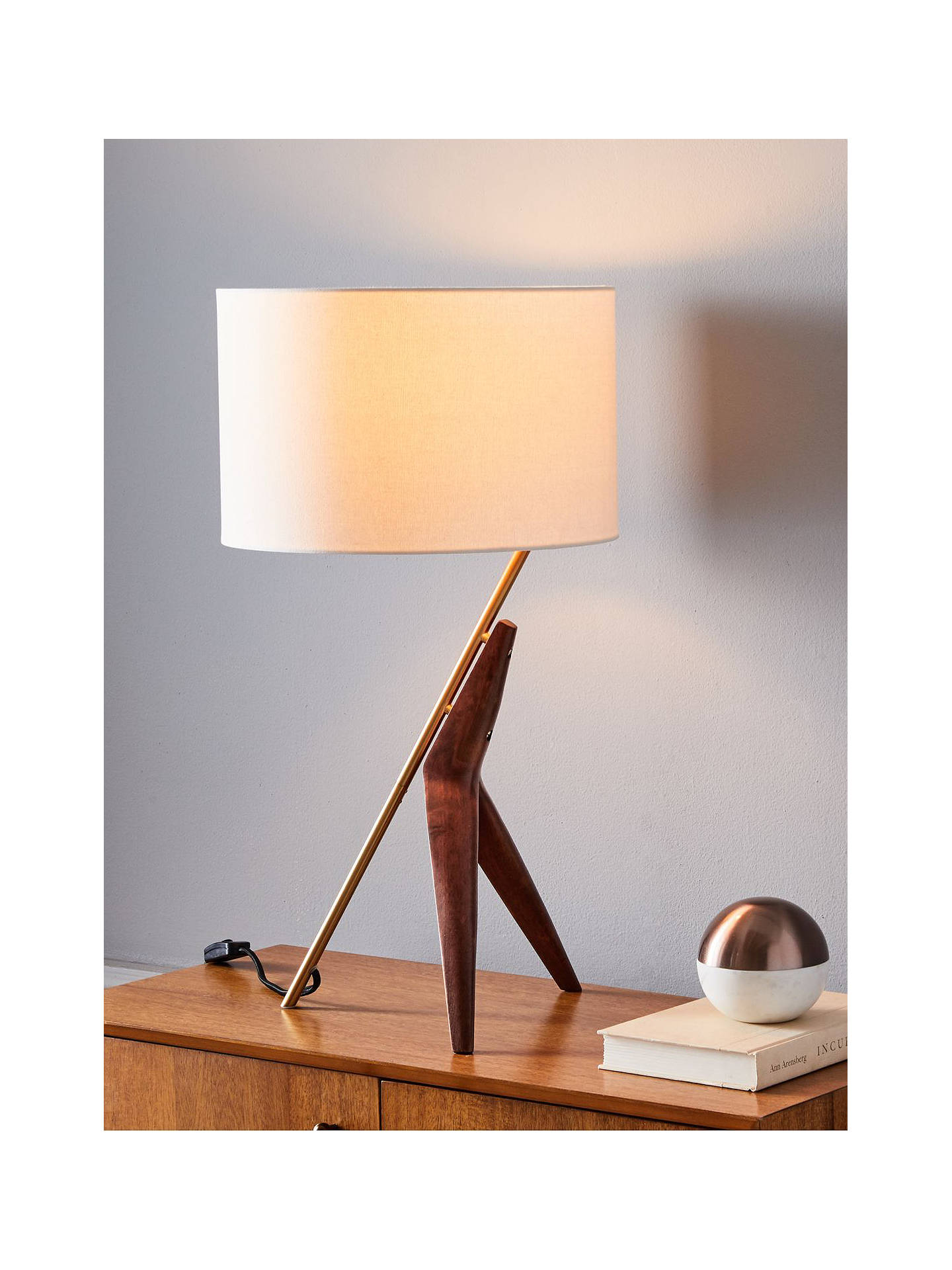 Buy west elm Caldas Table Lamp, Walnut Online at johnlewis.com