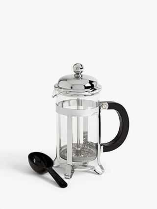 John Lewis Classic 3 Cup French Press Cafetiere, 350ml, Chrome