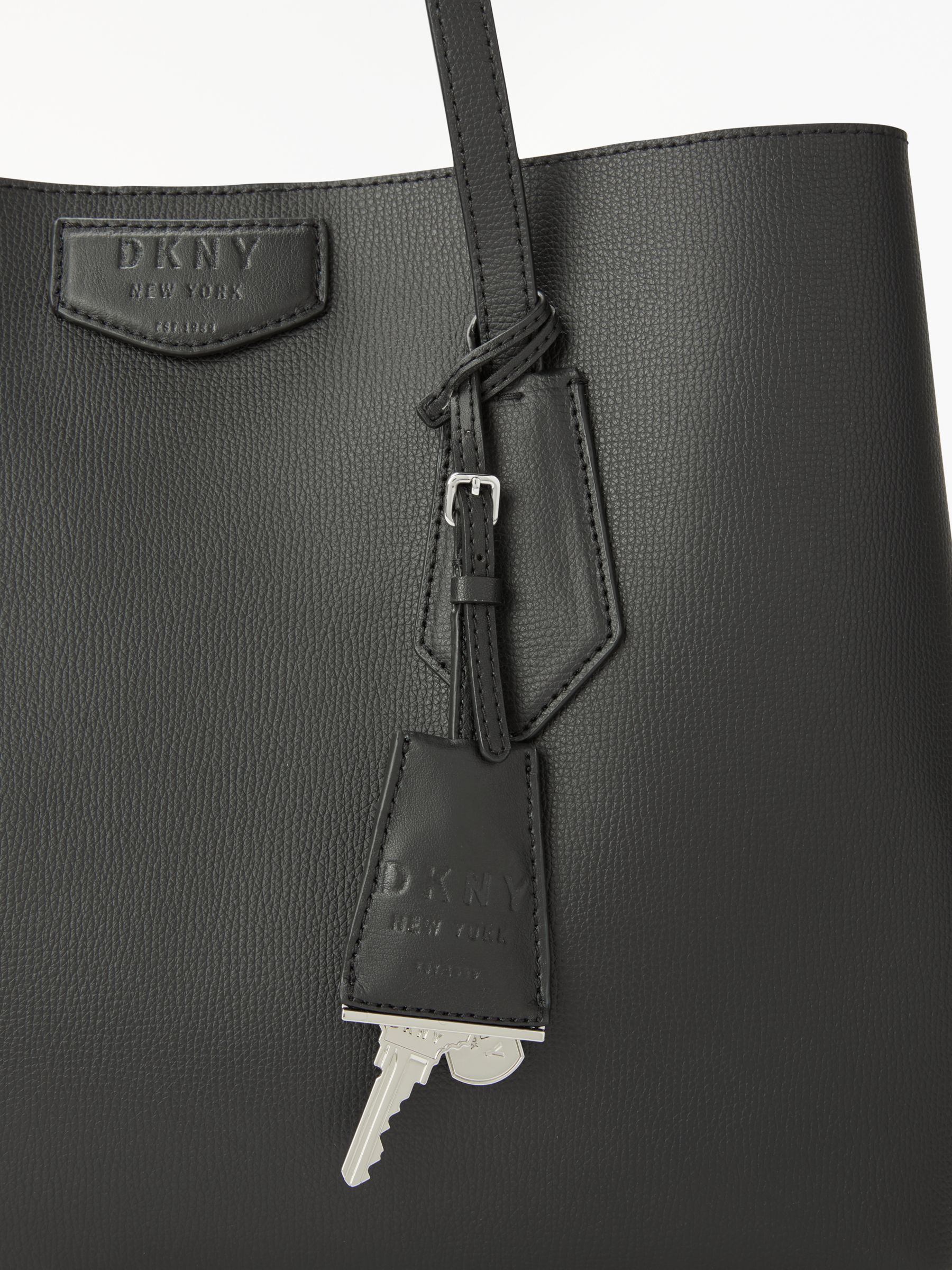 dkny black leather tote