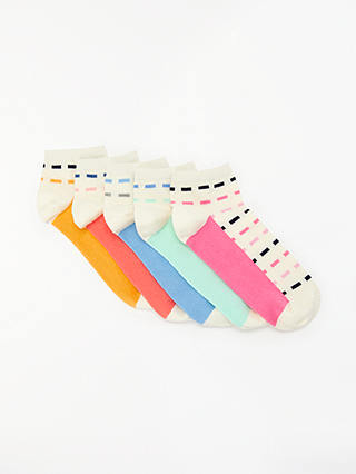 John Lewis & Partners Colourful Dash Print Socks, Pack of 5, Multi