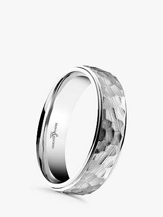 Brown & Newirth Men's Palladium 6mm Hammered Dome Court Shape Wedding Ring