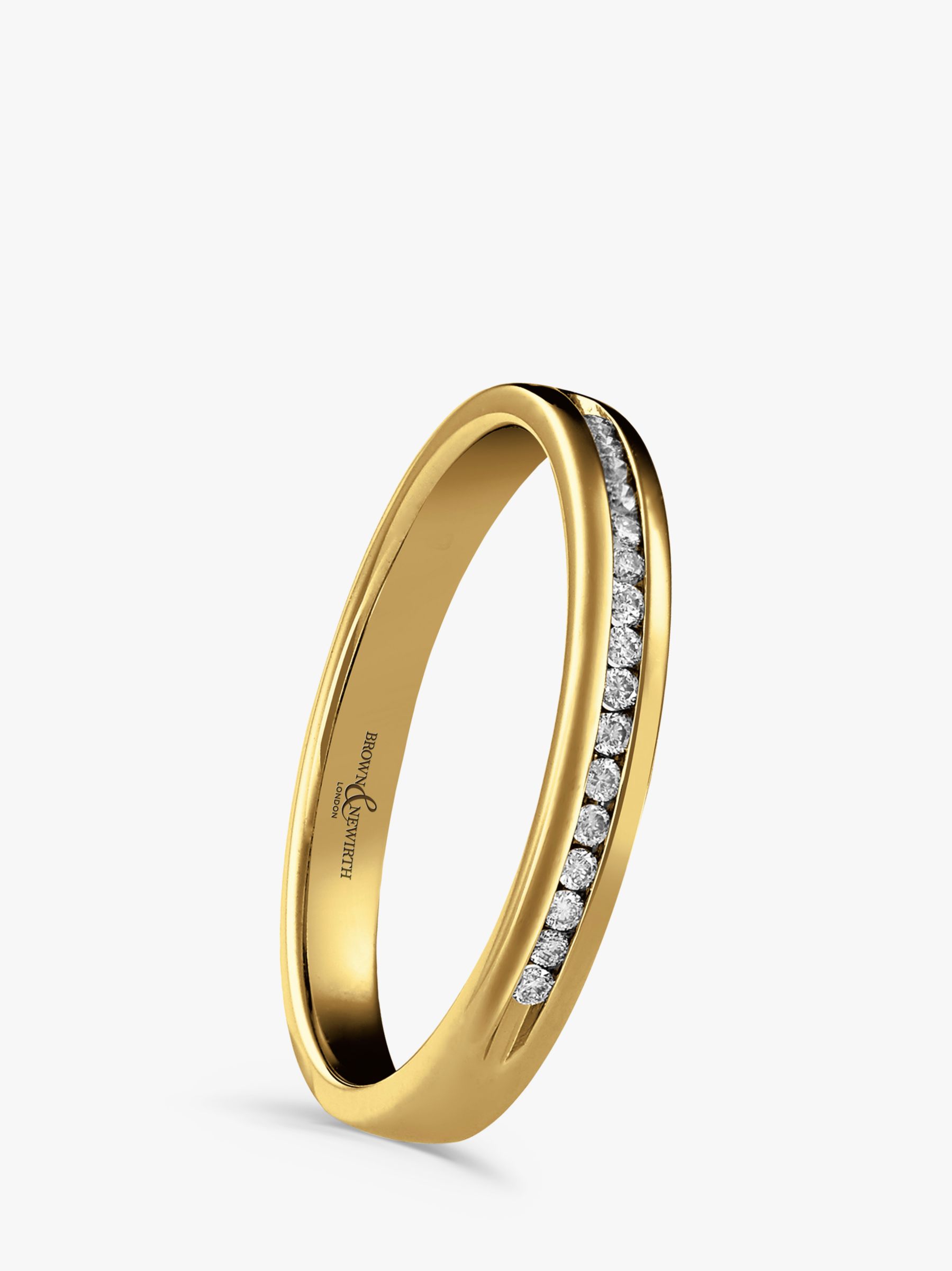 Brown & Newirth 18ct Yellow Gold Diamond Half Eternity Ring, 0.07ct