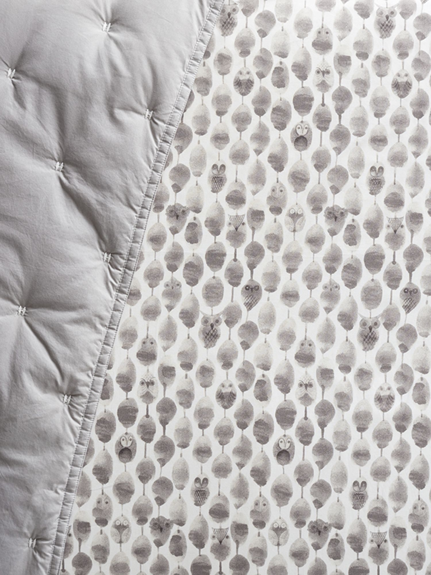 Pottery Barn Kids Owl Print Fitted Cot Sheet Grey 31 X 17cm At