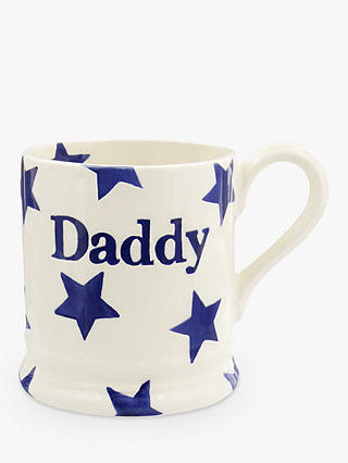 Emma Bridgewater Blue Star 'Daddy' Half Pint Mug, White/Blue, 284ml
