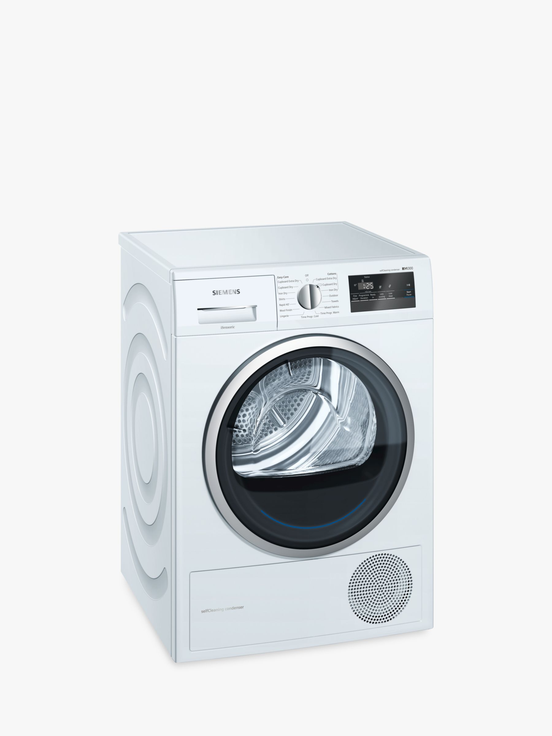 Siemens iQ300 WT45M232GB Heat Pump Tumble Dryer, 8kg Load, A++ Energy Rating, White