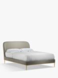John Lewis Show-Wood Upholstered Bed Frame, Double, Soft Touch Chenille Grey