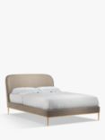John Lewis Show-Wood Upholstered Bed Frame, Double, Soft Touch Chenille Mole