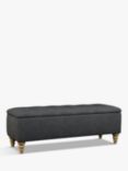 John Lewis Rouen Upholstered Ottoman Storage Box, Soft Touch Chenille Charcoal