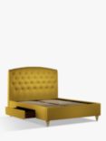 John Lewis Rouen 2 Drawer Storage Upholstered Bed Frame, King Size, Brushed Tweed Mustard