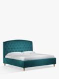John Lewis Rouen Upholstered Bed Frame, Super King Size, Deep Velvet Teal